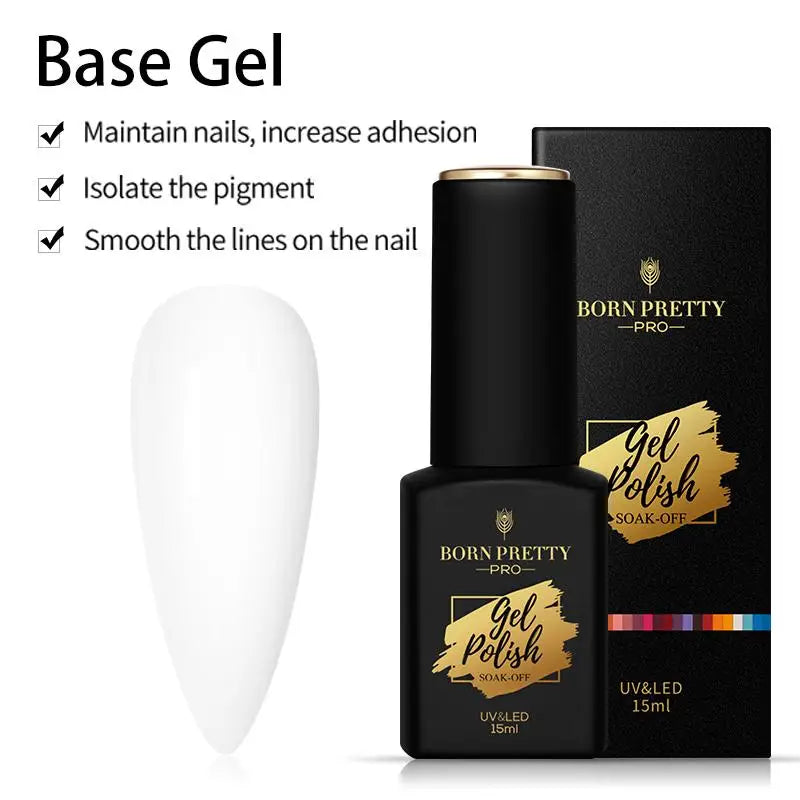BORN PRETTY 15ML Milky Pink Rubber Base Gel Camouflage Color Coat Jelly White Nude Soak Off Nails Gels Varnish Self-leveling Gel
