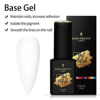 BORN PRETTY 15ML Milky Pink Rubber Base Gel Camouflage Color Coat Jelly White Nude Soak Off Nails Gels Varnish Self-leveling Gel