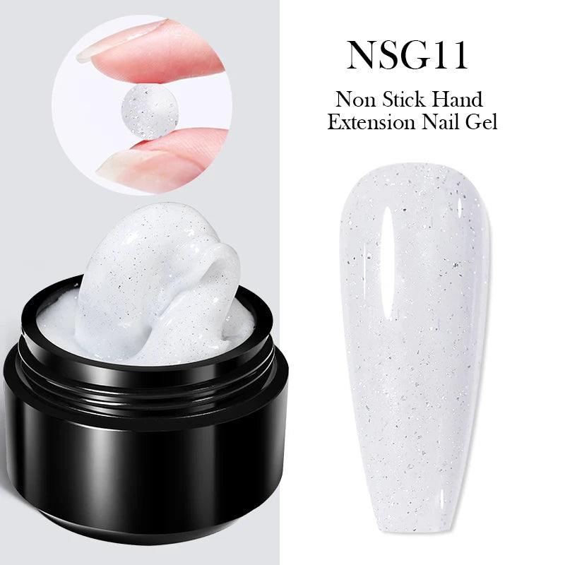 BORN PRETTY 15ml Nude White Non Stick Hand Solid Extension Nail Gel Polish Carving Flower Nail Art Building Constructed UV Gel
