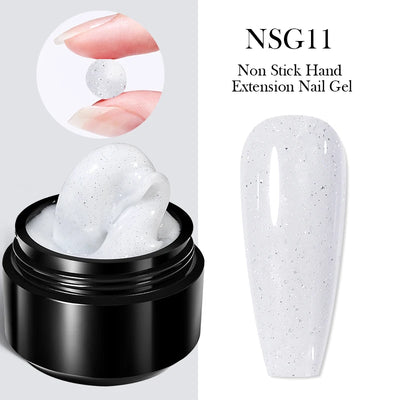 BORN PRETTY 15ml Nude White Non Stick Hand Solid Extension Nail Gel Polish Carving Flower Nail Art Building Constructed UV Gel
