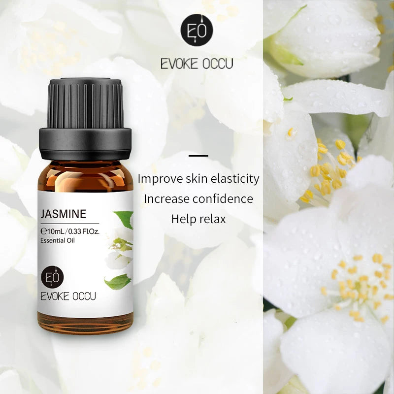 EVOKE OCCU 10mL Essential Oil, Lavender Jasmine Rose Vanilla Pure Natural Oil for Diffuser Humidifier Massage Candle Soap Making