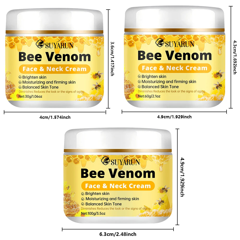 SUYARUN Premium Bee Venom Anti-Aging Face & Neck Cream - Firming Wrinkle Reduction, Deep Hydration Organic Formula.