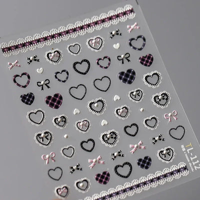 Cat's Eye 5D Gradient European Love Heart Gem Wing Crystal Geometric Colorful Self Adhesive Nail Art Stickers Manicure Decals