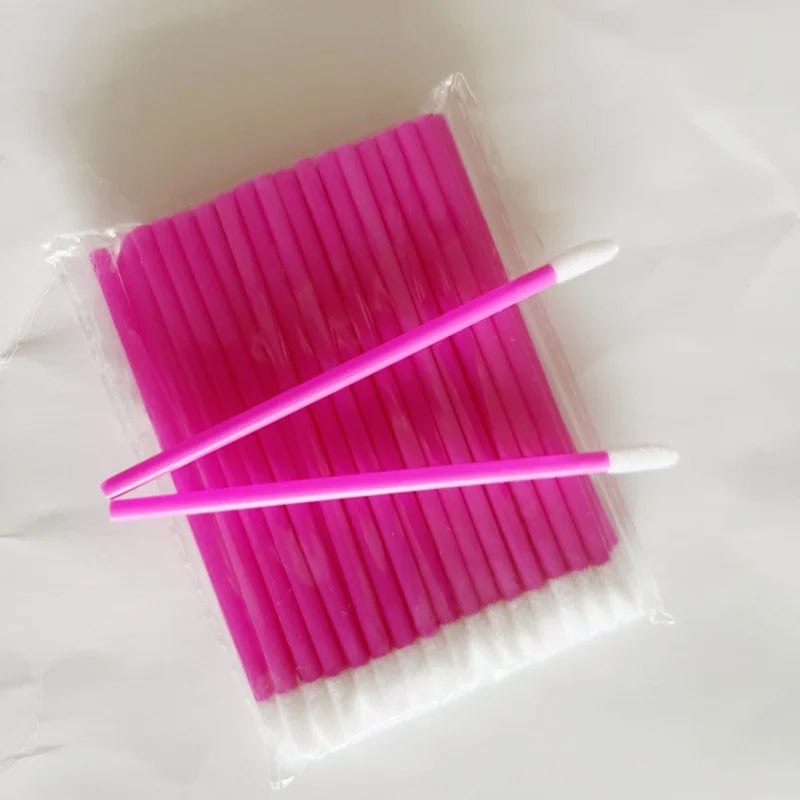 50pcs New Disposable Cosmetic Lip Brushes Lipstick Lip Glossy Wands Pen Cleaner Applicator Eyeshadow Gloss Makeup Brushes Tools