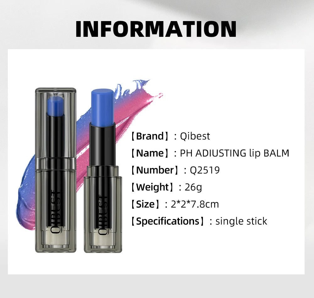 QIBEST Magic Color Changing Lip Stick Moisturizing Long Lasting PH Change Shift Colors Lip Balm Nourish Lip Stain Tint Makeup