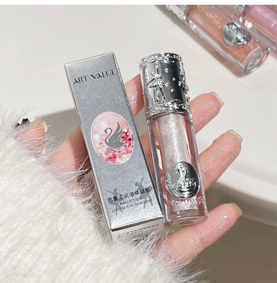 Silicone Brush Liquid Eyeshadow Pearlescent Shimmer Long Lasting Monochrome Pearly Fine Sparkling Sequins Eye Shadow Highlighter