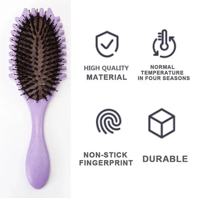 Curls Define Styling Brush Tangled Boar Bristle Hair Comb Boar Bristle Detangling Hair Brush Shaping Defining Hair Styling Tools