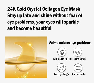 60pcs/box Seaweed Gold Collagen Eye Mask Anti Dark Circles Removal Eyes Bags Moisturizing Anti-aging Eye Patches Eyes Gel Mask