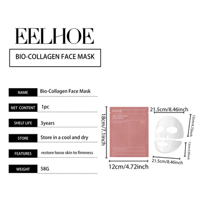 10/5/3pcs Bio Collagen Face Mask Shrink Pores Deep Hydrating Overnight Mask Moisturizing Refreshing Brightening Face Skin Care
