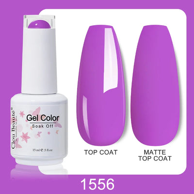 Clou Beaute Nail Gel Polish Kit 15ml Soak Off UVLED Nails Varnish Semi Permanent Nail Art Gels Lacquer Top Base Coat Gel Lacquer