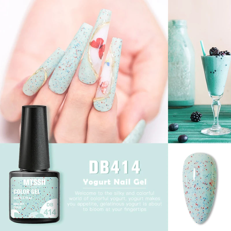 Mtssii 6ml Nail Gel Jelly Eggshell Gel Nail Polish Transparent Gel Soak Off Nail Art Gel UV LED Varnish