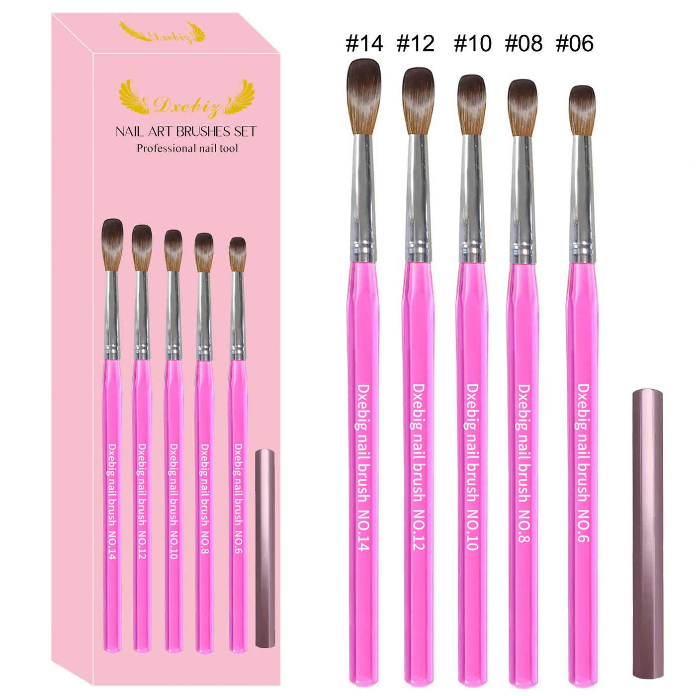 3/4/5 PCS Kolinsky Nail Art Brush Acrylic Powder Application Nail Mink Brush Gel Builder Nail Tools Manicure Extension Carving