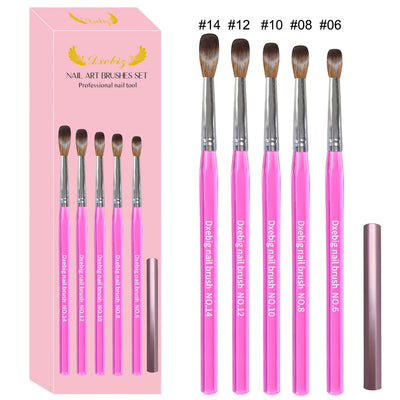 3/4/5 PCS Kolinsky Nail Art Brush Acrylic Powder Application Nail Mink Brush Gel Builder Nail Tools Manicure Extension Carving
