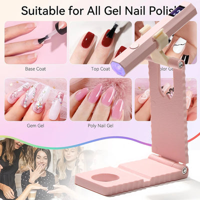 Timing Display Portable Handheld Mini Nail Lamp Family Quick Dry Flashlight Pen Chargeable Nail Dryer Machine Uv Led Nail Lamp