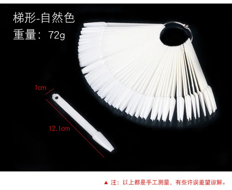 50Pcs/Set Nail Tips Colors Display Tools color plate practice nail plate fan-shaped Manicure Tools
