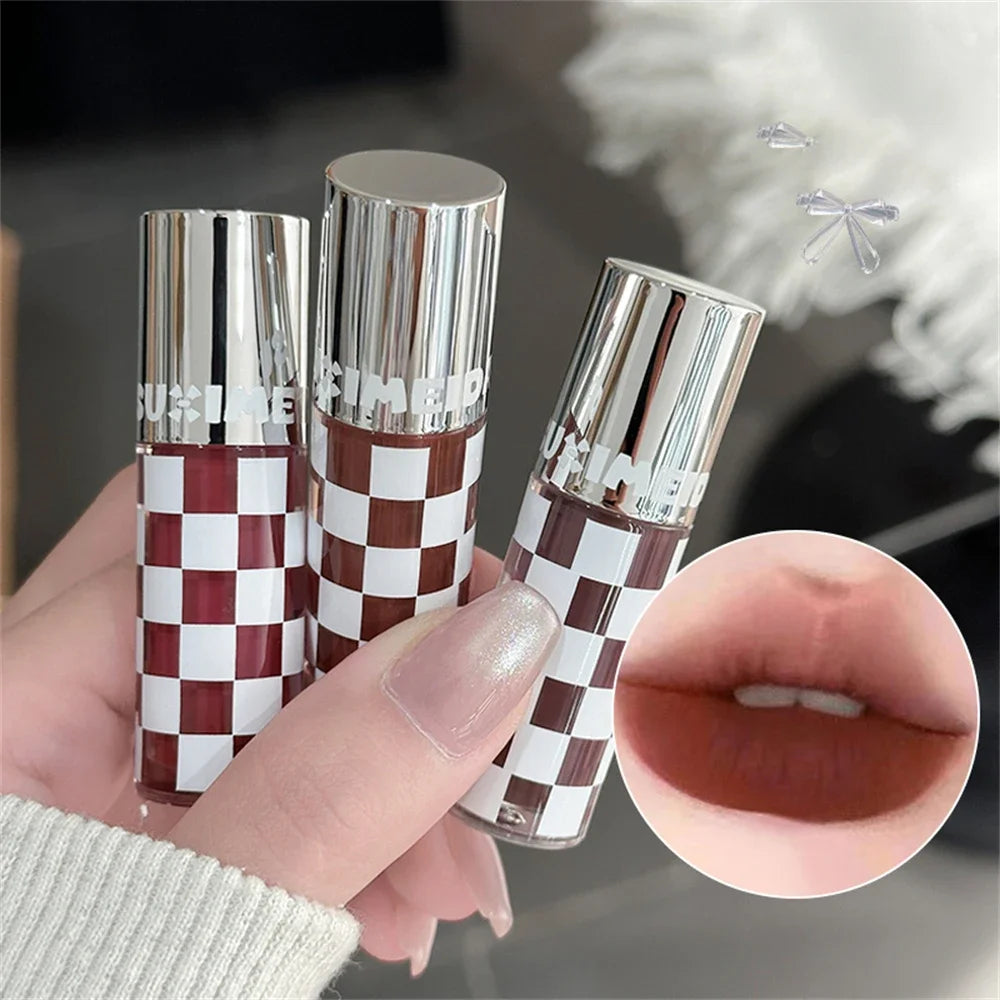 6 Color Punk Dark Red Lip Gloss Matte Lipstick Lasting Waterproof Smoky Dark Nude Purple Durable Natural Lip Tint Korea Makeup