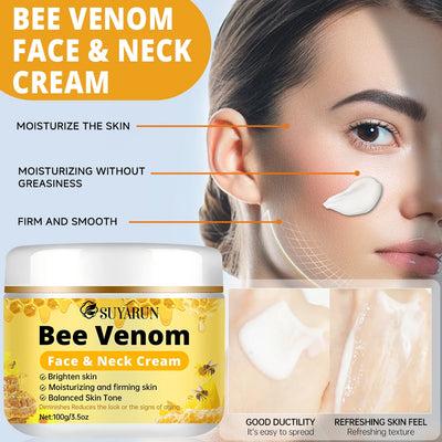 SUYARUN Premium Bee Venom Anti-Aging Face & Neck Cream - Firming Wrinkle Reduction, Deep Hydration Organic Formula.