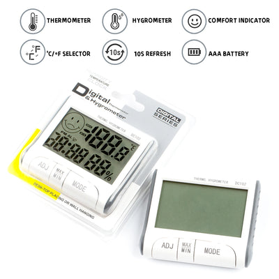 FinyDreamy LCD Digital Thermometer Hygrometer Indoor Room Temperature Humidity Meter Sensor Gauge Weather Station Eyelash Timer
