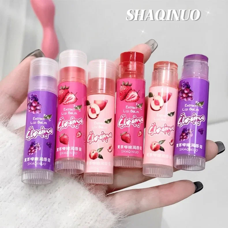 Jelly Fruit Lip Balm Plant Extract Moisturizing & Nourishing Lip Pomade Lasting Hydrating Lip Gloss Care Juicy Peach Lipsticks