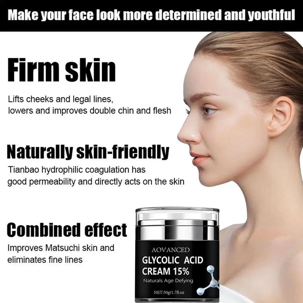 15% Glycolic Acid Cream Anti Wrinkle Face Cream Lifting Firming Cream Moisturizing Cream Exfoliating Cleaning Pore