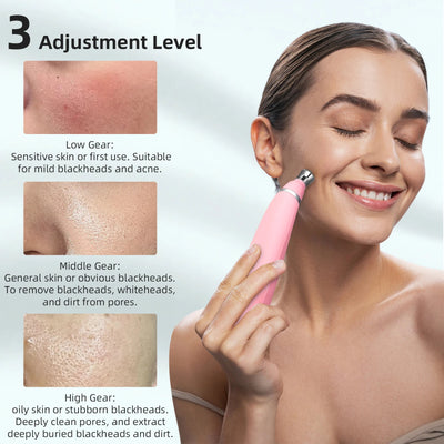 Foreverlily Portable Diamond Peeling Machine Microdermabrasion Facial Cleaning Device Exfoliation Vacuum Blackhead Remover