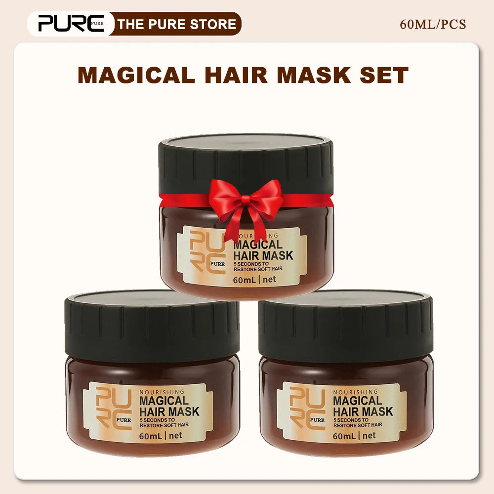 PURC Protein Magical Hair Mask Set Repair Damage and Dry Men Women Shiny Hair Treatments Products 60ml/120ml