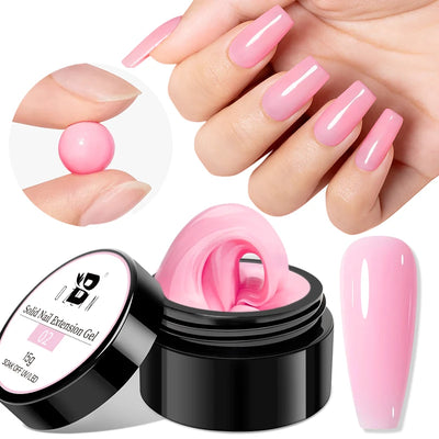 30g Dopamine Sequin Flexible 3D Gel Non Stick Hand Solid Extension Nail Gel Nude Pink White Extension Gel Rhinestone Glue Gel