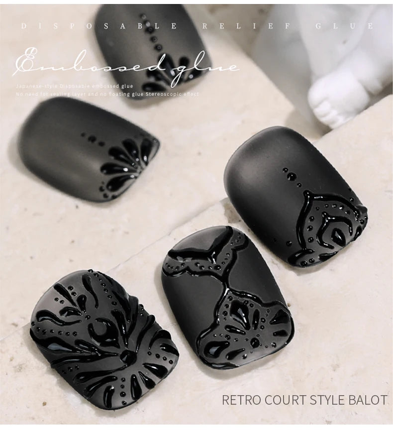 5ml Painted Embossed Gel Nail Polish 3D Black White Nail Art Plaster Gypsum Drawing Painting Carving Gel Salon DIY Manicure Tool
