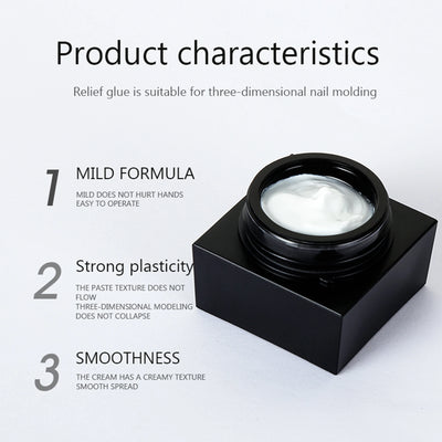 5ml Painted Embossed Gel Nail Polish 3D Black White Nail Art Plaster Gypsum Drawing Painting Carving Gel Salon DIY Manicure Tool