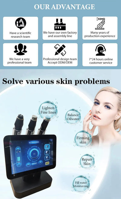 Professional CO2 Oxygen Facial Device Skincare Bubble Machine Hydro Dermabrasion 3 In 1 Facial Electric Massager Skin Cleansing