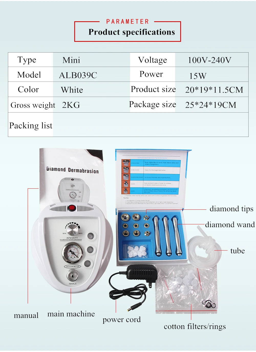 Microdermabrasion Facial Diamond Dermabrasion Machine Portable Blackhead Acne Pore Cleaning Beauty Device Rejuvenation Peeling