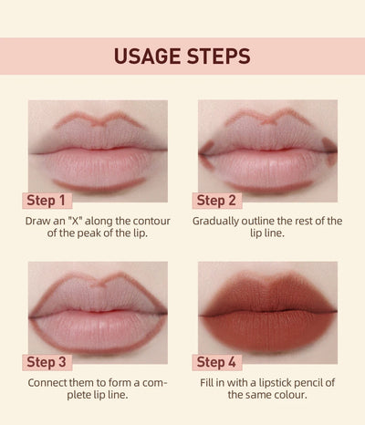 QIBEST Matte Nude Lipstick Pen Long Lasting Lipliner Lip Pencil Waterproof Lip Liner Contour Sexy Red Lip Makeup Set For Women