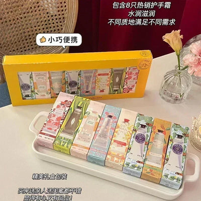 Moisturizing Hand Cream Gift Box Hand Care Essence Cream Prevent Drying And Cracking White Smell 8 Pieces Per Box Girl Gift