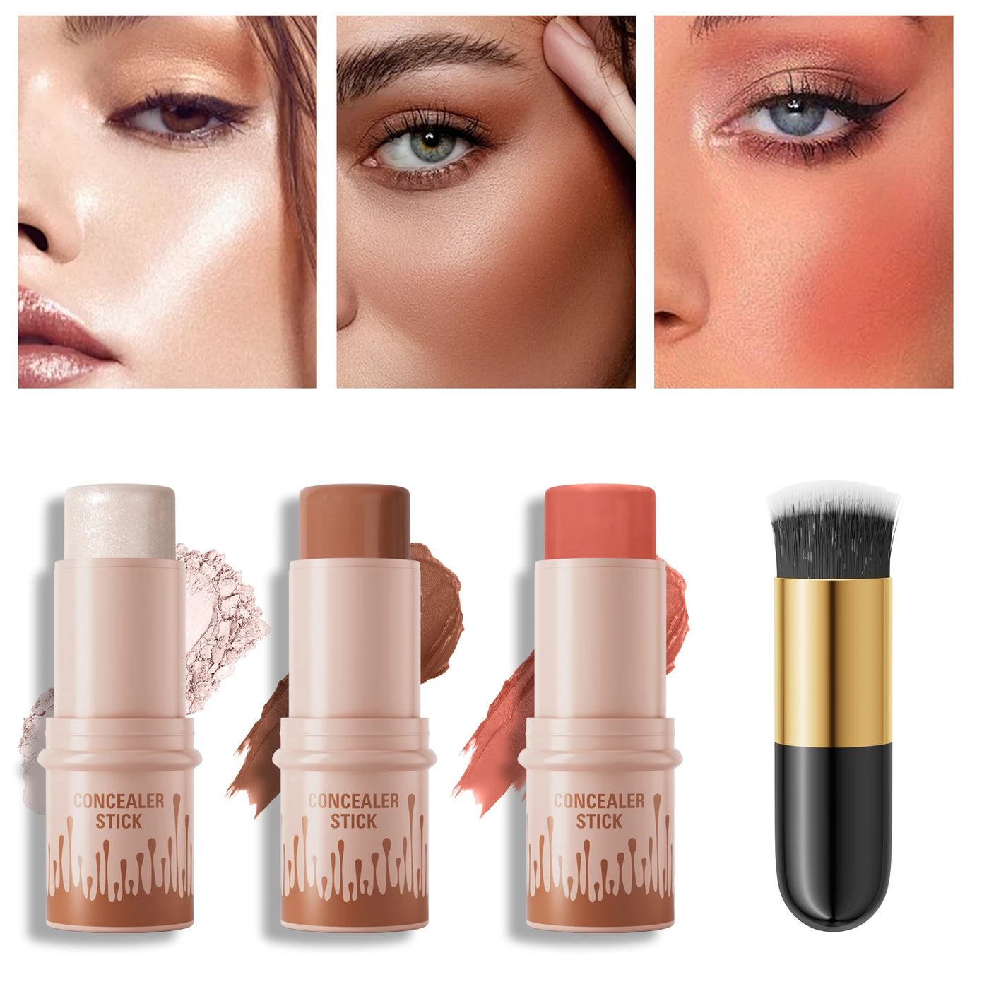 Contour Stick Set Natural Matte Finish Highlighters Shadow Waterproof Contouring Wand V-face Shaping Contour Pen Face Makeup