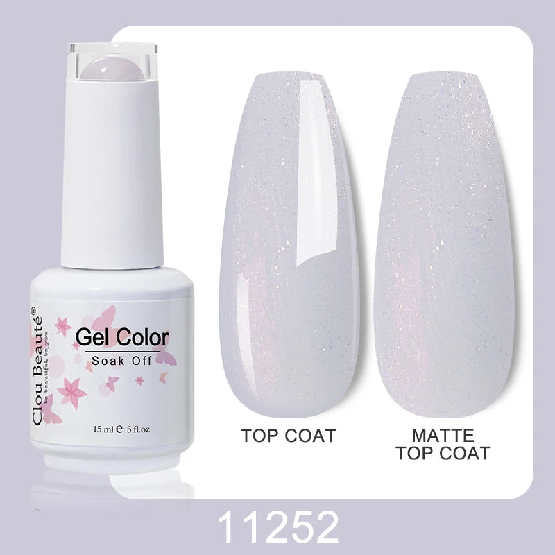 Clou Beaute Nail Gel Polish Kit 15ml Soak Off UVLED Nails Varnish Semi Permanent Nail Art Gels Lacquer Top Base Coat Gel Lacquer