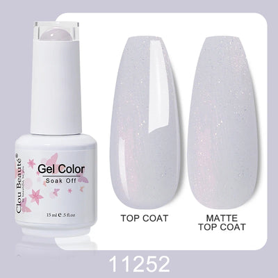 Clou Beaute Nail Gel Polish Kit 15ml Soak Off UVLED Nails Varnish Semi Permanent Nail Art Gels Lacquer Top Base Coat Gel Lacquer