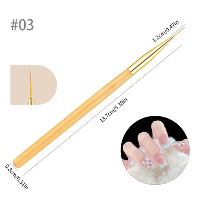 BORN PRETTY Nail Liner Brush DIY Drawing Painting Flower Line Stripes Pen Metal Handle UV Gel Nail Art Brushes Manicure Tool