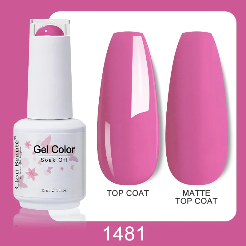 Clou Beaute Nail Gel Polish Kit 15ml Soak Off UVLED Nails Varnish Semi Permanent Nail Art Gels Lacquer Top Base Coat Gel Lacquer