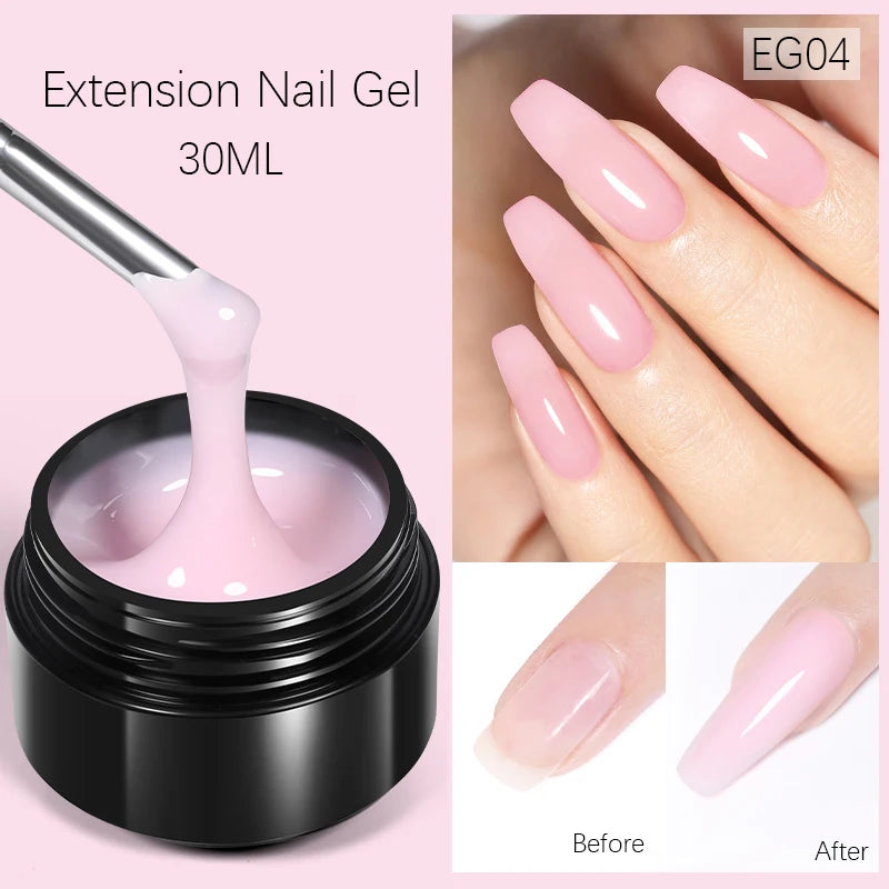 BORN PRETTY 15ml Nude White Non Stick Hand Solid Extension Nail Gel Polish Carving Flower Nail Art Building Constructed UV Gel