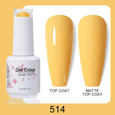 Clou Beaute Nail Gel Polish Kit 15ml Soak Off UVLED Nails Varnish Semi Permanent Nail Art Gels Lacquer Top Base Coat Gel Lacquer