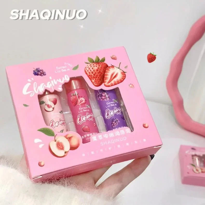 Jelly Fruit Lip Balm Plant Extract Moisturizing & Nourishing Lip Pomade Lasting Hydrating Lip Gloss Care Juicy Peach Lipsticks