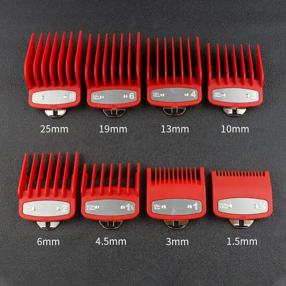 8pcs/set Professional Barber Hair Clipper Guide Combs For Wahl Trimmer Attachment Hair Cutting Limited Comb Salon Haircut Tools