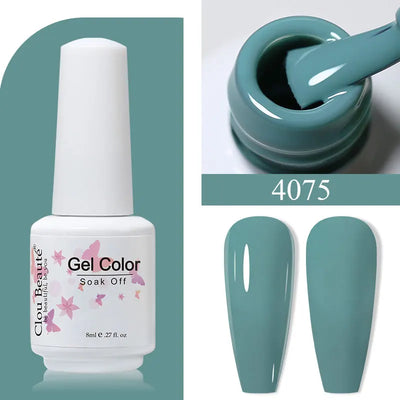 Clou Beaute 8ml Gel Polish Colorful Glitter UV Nail Gel Vernis Semi Permanent Glass Bottle Blue Green White Soak Off Gel Nail