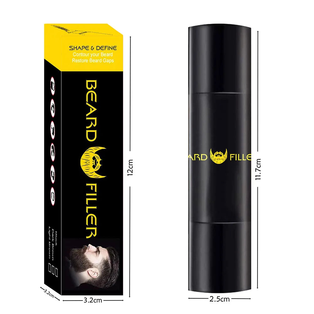 Men Beard Filling Stamp Beard Pencil Filler Waterproof Moustache Pen Beard Brush Enhancer Moustache Coloring Shaping Sweatproof