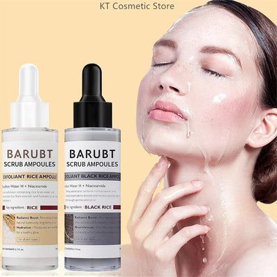 Black White Rice Peel Shot Glow Rice Ampoule Duo Exfoliate Dead Skin Closed Pimples Moisturize Brighten Smooth Pores Care Korea