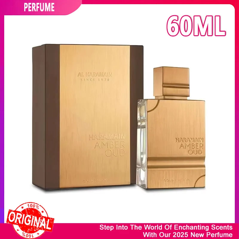 Original 60ml Amber Oud Gold Edition Arabian Perfume High Quality Noble Lady Fragrance Spray Pheromones Attract Men Cologne