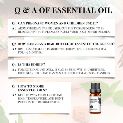 EVOKE OCCU 10mL Essential Oil, Lavender Jasmine Rose Vanilla Pure Natural Oil for Diffuser Humidifier Massage Candle Soap Making