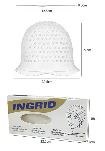 DIY Salon Dye Silicone Cap With Needle Hair Coloring Cap Hair Highlights Hat Reusable Soft Durable Hair Dye Tool Dye