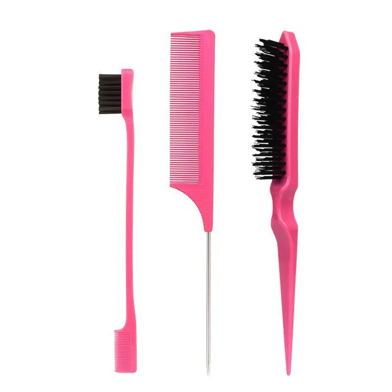 3pcs/set Double Sided Hair Edge Brush Set Hair Styling Comb Control Brush Accessories Hairline Brush Comb Styling Partition Comb