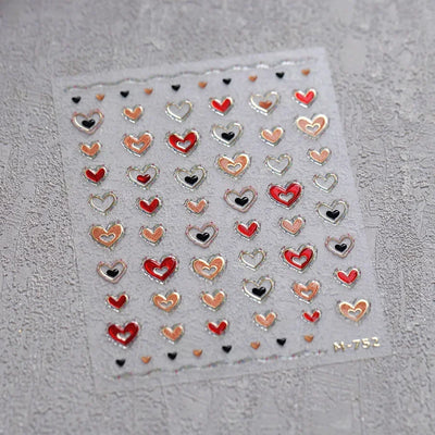 Cat's Eye 5D Gradient European Love Heart Gem Wing Crystal Geometric Colorful Self Adhesive Nail Art Stickers Manicure Decals
